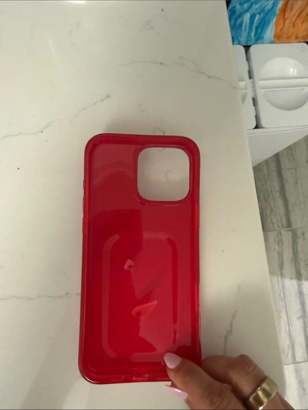 Loopy Case Berry Stripes Pink & Red Phone Case with Loop